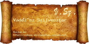 Vadász Szilveszter névjegykártya